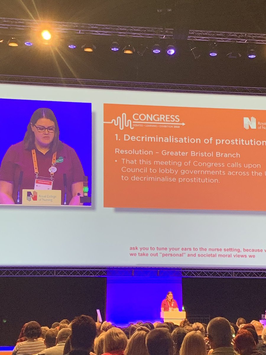SusanMastersQN's tweet image. Decriminalisation of sexwork is recommended by WHO says @Cahill_Lou from @RCNGreaterBris . “This is a fundamental human rights issue” #RCN19 @RCNSouthWest @theRCN @gwalkerpoole1