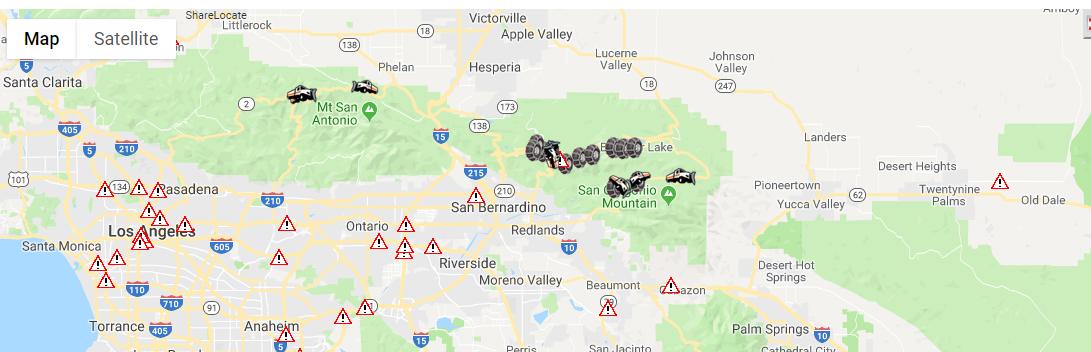 NWSSanDiego's tweet image. chain control in effect over the San Bernradino mountains though snow showers are now tappering off #socal #cawx #springstorm