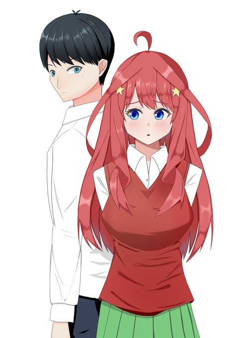 霜月けいさんがTwitterに投稿した中野五月(五等分の花嫁)のイラスト。
