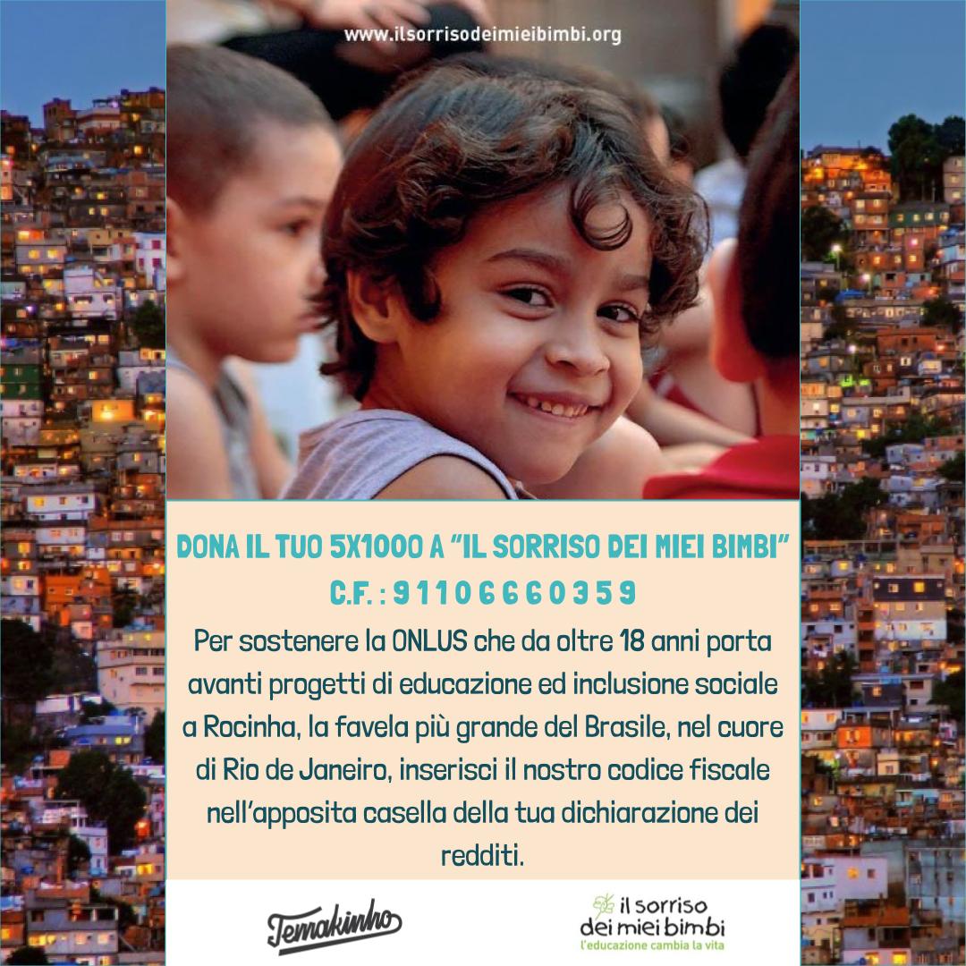Since 2015 #Temakinho supports Il Sorriso dei miei Bimbi, which operates in favor of the biggest Brazilian favela: #Rocinha .
Please, find more about our philantrophy here: bit.ly/2VZgJIS .
Discover how you can support these projects in any Temakinho restaurant💞
