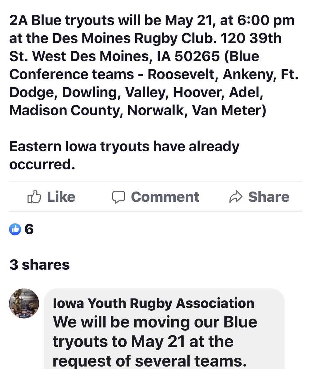 WDMvalleyrugby's tweet photo. @FDRugbyClub Spotted this change announcement on Facebook post https://t.co/iDU3H4ycjX
