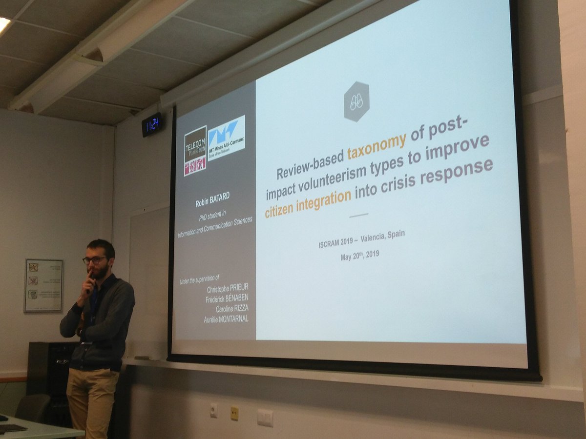 <a href="/RobinBatard/">Robin Batard</a> is now presenting his 1st paper based on his PhD work at <a href="/iscram2019/">iscram2019</a> <a href="/FBenaben/">frederick benaben</a> <a href="/a_montarnal/">Aurélie Montarnal</a> <a href="/twytof/">Christophe Prieuur</a> 
 #maciv <a href="/AgenceRecherche/">ANR - Agence nationale de la recherche</a>
