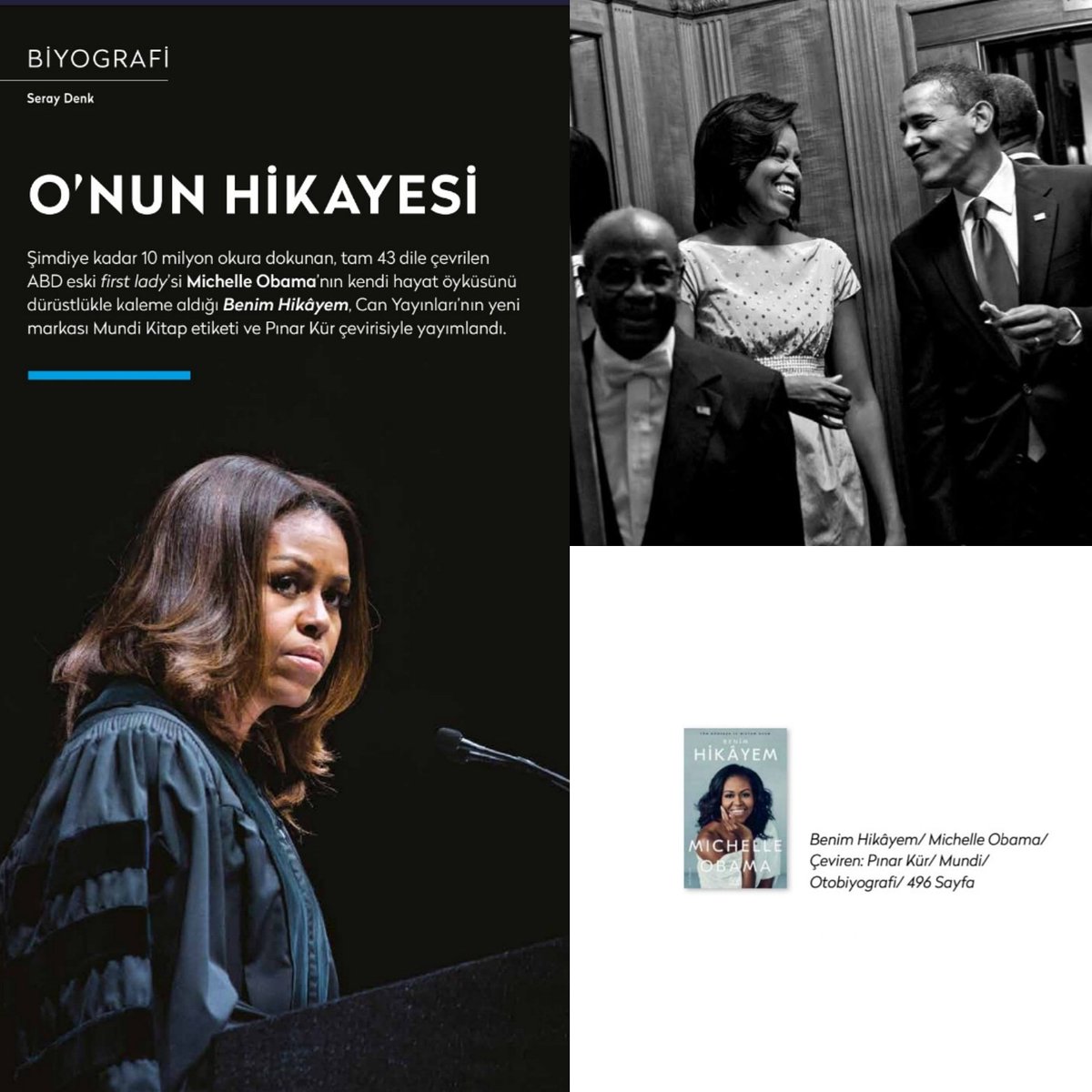 kitapseverderg1's tweet photo. Şimdiye kadar 10 milyon okura dokunan, tam 43 dile çevrilen ABD eski first lady’si Michelle Obama’nın kendi hayat öyküsünü dürüstlükle kaleme aldığı "Benim Hikâyem",  Mundi Kitap etiketi ve Pınar Kür çevirisiyle yayımlandı. @seraydenk yazdı. https://t.co/nJMS6gg7wk https://t.co/OoRxNZvefQ