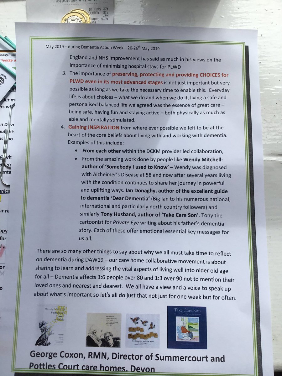 CoxonGeorge's tweet photo. Great work Grace.  Reflecting one of my most important beliefs about #DEMENTIA   We know #PLWD can be at risk of avoidable hospital admission, can stay too long &amp; often don’t do well whilst there  #KPOOH #GPOOH #DAW2019 @awad_gina @WendyPMitchell @tonyhusband1 @trainingcarers https://t.co/HdcukR6x8g