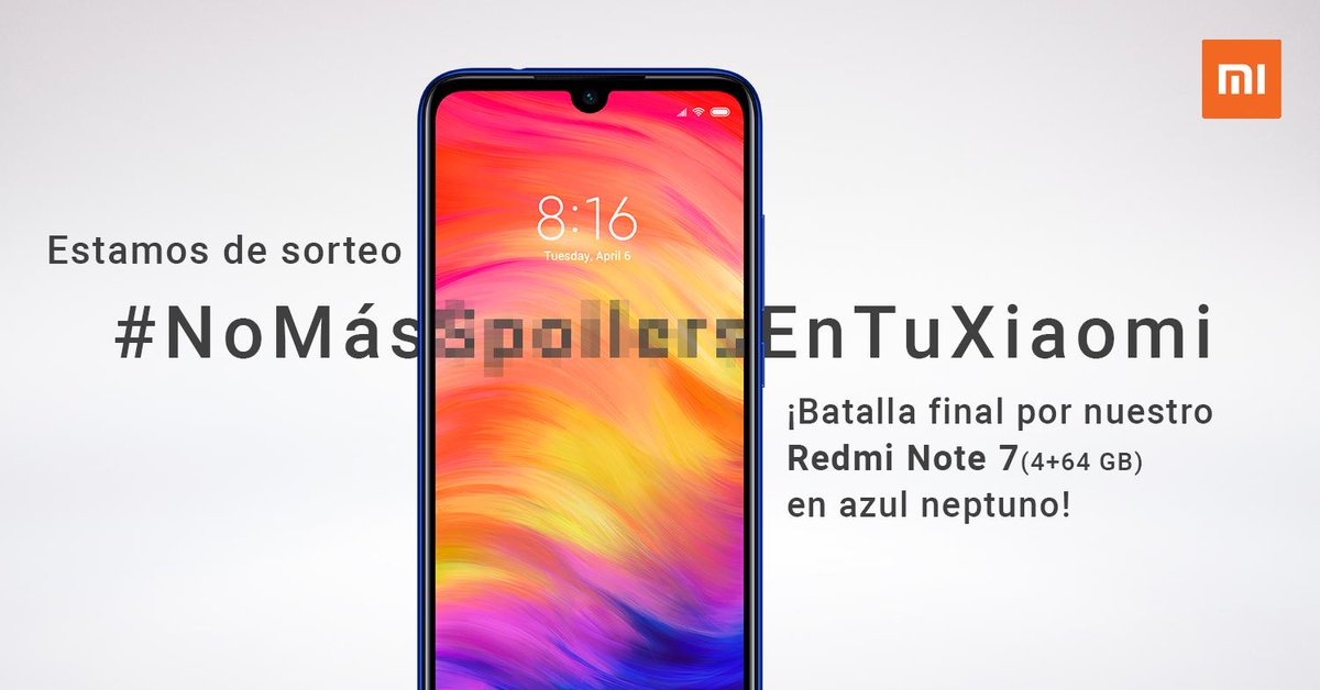 ⚔️ SORTEO ANTI-SPOILERS ⚔️
El ejército del #ReinoAntiSpoilers se ha unido para librar esta última batalla ¡Consigamos que eliminar todos los TT de spoilers!
🔥 RT a este tweet
🔥 Follow <a href="/XiaomiEspana/">Xiaomi España</a> 
🔥 Dinos usando #NoMasSpoilersEnTuXiaomi tu truco para evitar los spoilers 🤐