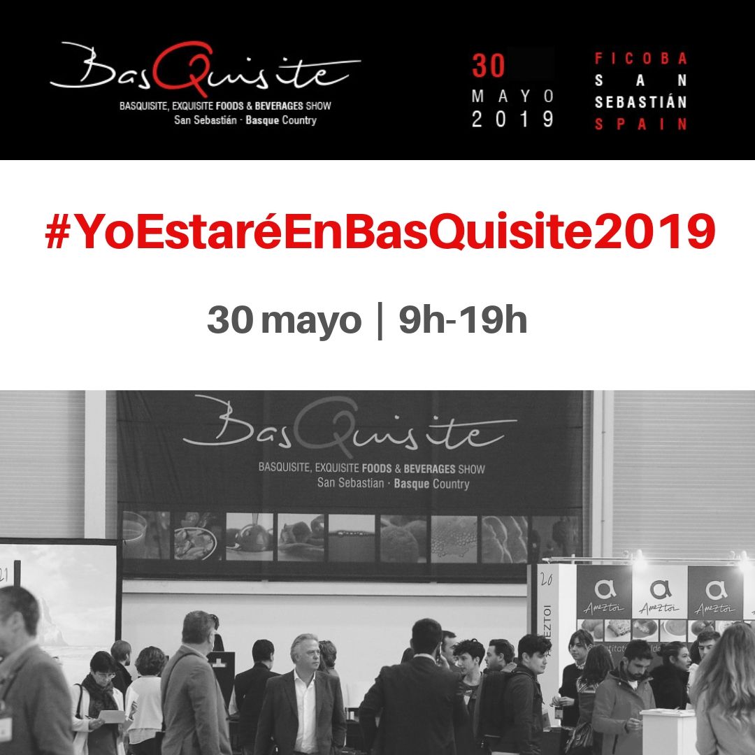 🔝 ¡Solo quedan 10 días! 🔝 #YoEstaréEnBasQuisite2019 🔜 Visita el #SalónAlimentario el próximo jueves 30 de mayo en horario de 9h a 19h 👉 #BasQuisite es la Excelencia Alimentaria convertida en Salón. ¡Te esperamos! #BasQuisite2019 en <a href="/FicobaFundazioa/">Ficoba</a>