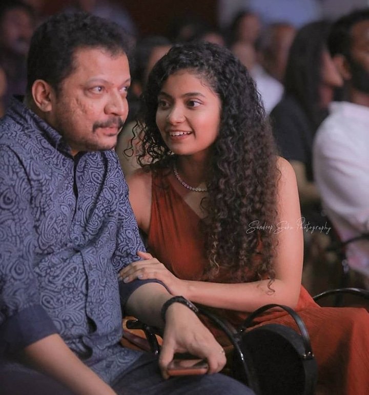 Young actress #AnnaBen with her father #BennyPNayarambalam during the 100days success celebrations of #KumbalangiNights