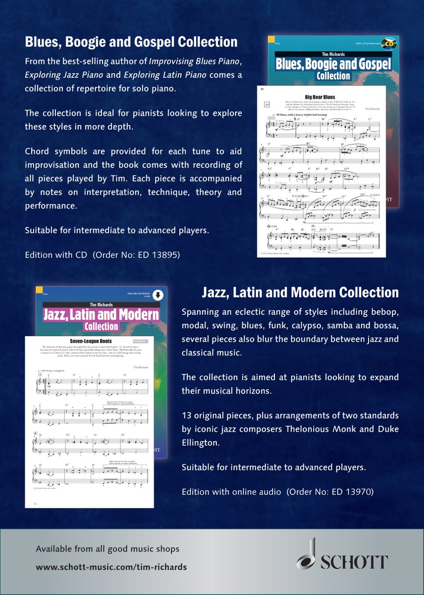 timrichards123's tweet photo. @DINGLEMUSIC Hey Dorothy! Thanks for the feedback! Here's a flyer for the new @SchottMusicLDN #jazz and #blues and #Latin books! https://t.co/pag1t6aCMP