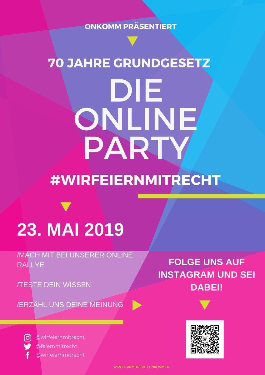 Und Ihr seid alle eingeladen! Die Grundgesetzparty! #Grundgesetz <a href="/feiernmitrecht/">wirfeiernmitrecht</a> @mediencampus <a href="/PBahners/">Patrick Bahners</a> <a href="/tazgezwitscher/">taz</a> <a href="/ulfposh/">Ulf Poschardt</a> <a href="/ChUllrich/">Christina Ullrich</a> <a href="/prjournal/">PR-Journal</a> <a href="/pressesprecher/">pressesprecher</a>