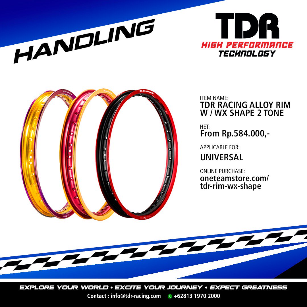 TDR_RACING's tweet photo. TDR Racing Alloy Rim WX Shape 2 Tone made with light &amp; strong aluminium serie 7 material to increase handling &amp; durability. - https://t.co/MwrKK6xW5M
.
#HighPerformanceWheelSystems #Handling #WheelSystems #WXShape https://t.co/nMp4H5LuVn