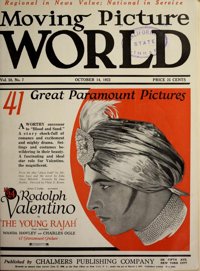 H__F__S__L__'s tweet photo. Rudolph Valentino, on a cover of Moving Picture World, promoting The Young Rajah (1922). #magazine #covers #collectables #TheTwenties #1920s #CoverStar #ScreenIdol #TheSilentEra https://t.co/BVyRYfPAkr
