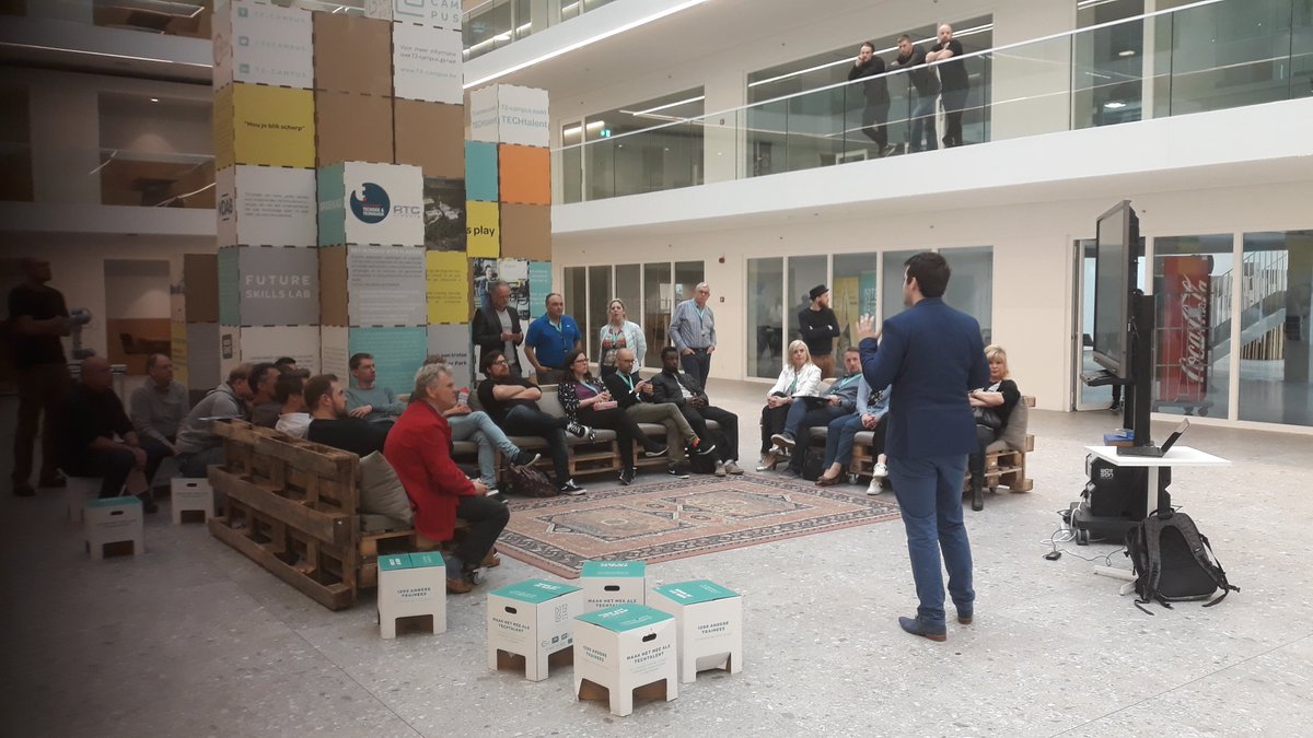 DirkVrancken1's tweet photo. Kickoff #TECHfestival @T2campus #StartToConnect Intro to AI @BrainjarAI @DeevidDeMeyer https://t.co/P5CskbamXC