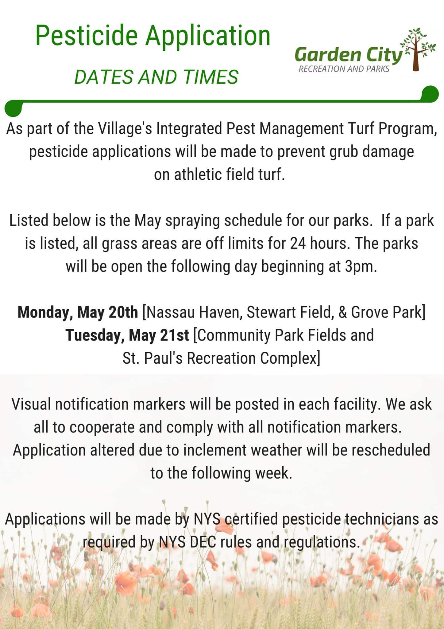 Garden City Ny On Twitter Pesticide Application Reminder