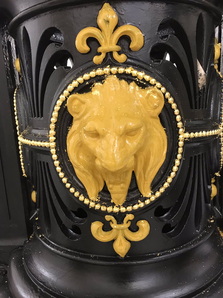HallConserve's tweet photo. Monday morning in the Hall Conservation workshops and everyone is busy on the #warringtongoldengates They are looking amazing.  #restoration #conservation #warrington #gates #hallconservation https://t.co/5lAqqmSaBs