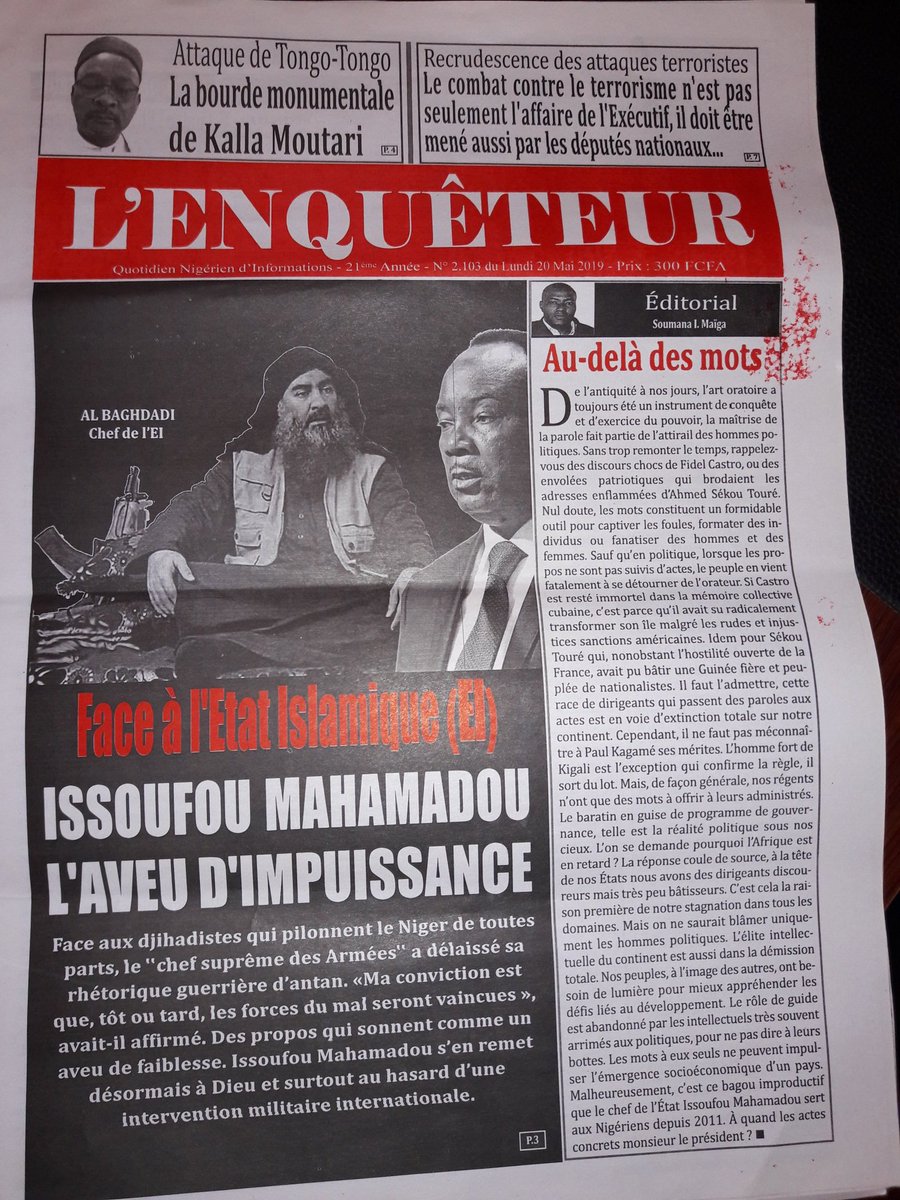AdamouMahamad2's tweet photo. Voilà un nigérien qui fait de la communication pour un terroriste juste pour la haine contre son président. #Niger https://t.co/cptFVofNqR