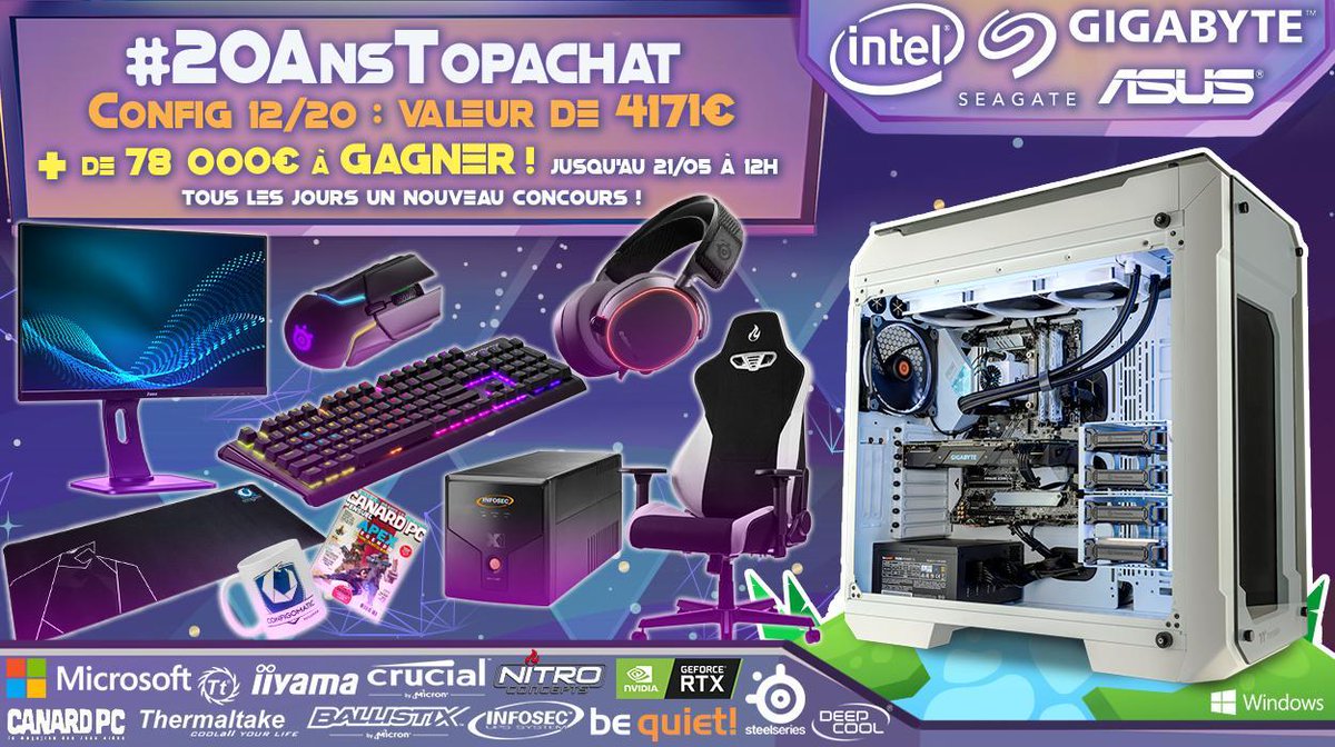 TopAchat's tweet photo. Aujourd'hui, la #Config12 est à gagner ! #20AnsTopAchat
4171 € de matos à gagner ! 🔥
Go #RT ! 🔥🔥
https://t.co/GRKq2JBS27 https://t.co/tu8kiUBp55