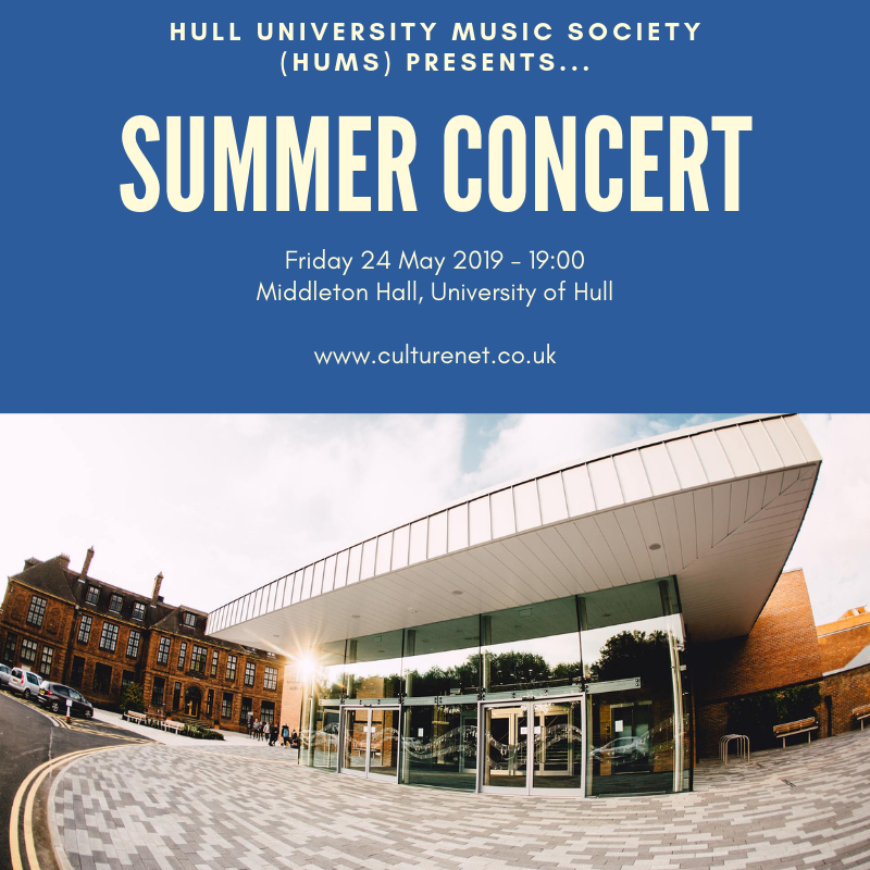 HullUniEvents's tweet photo. Don't miss The Summer Concert on the 24th May @UniOfHull @MidHallHull 

#music #concert #uniofhullevents #culture #culturecampus #visithull #hull #universityofhull #hulluni https://t.co/yWzwNX88xH