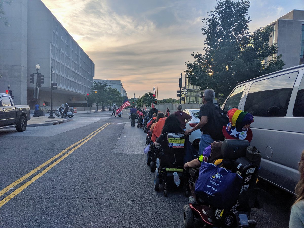 shayzalis's tweet photo. An early morning with @NationalADAPT
#RollWithADAPT #ADAPTandRESIST #FreeOurPeople #OurHomes #NotNursingHomes https://t.co/IQKFiDCPwg