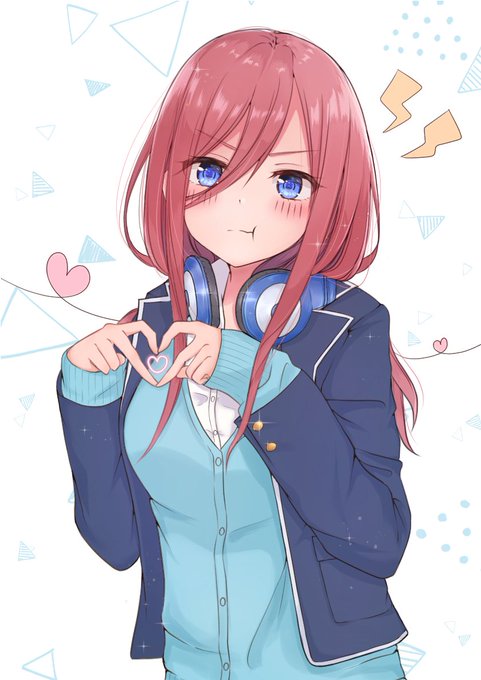 ゆきうなぎ🐰お仕事募集中さんがTwitterに投稿した中野三玖(五等分の花嫁)のイラスト。