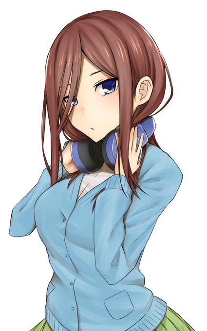 elfenさんがTwitterに投稿した中野三玖(五等分の花嫁)のイラスト。