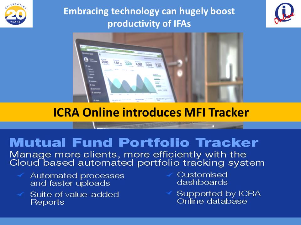 IcraOnline's tweet image. ICRA Online launches MFI-Tracker, the Cloud-based  Portfolio Tracking &amp;amp; Reporting tool for IFAs and Distributors. Now manage more clients, more efficiently! 
#mutualfunds #portfoliotracking #tracker #IFAs