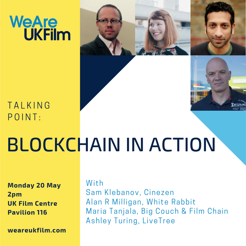 ScreenUKInd's tweet photo. Not just a buzzword anymore - Blockchain experts @Cinizen_io @samklebanov @WRJumpin @Livetreehq @BigCouchFilms @Film_chain join us at 2pm to share practical examples of how to use this technology https://t.co/2Np7fNGv3E