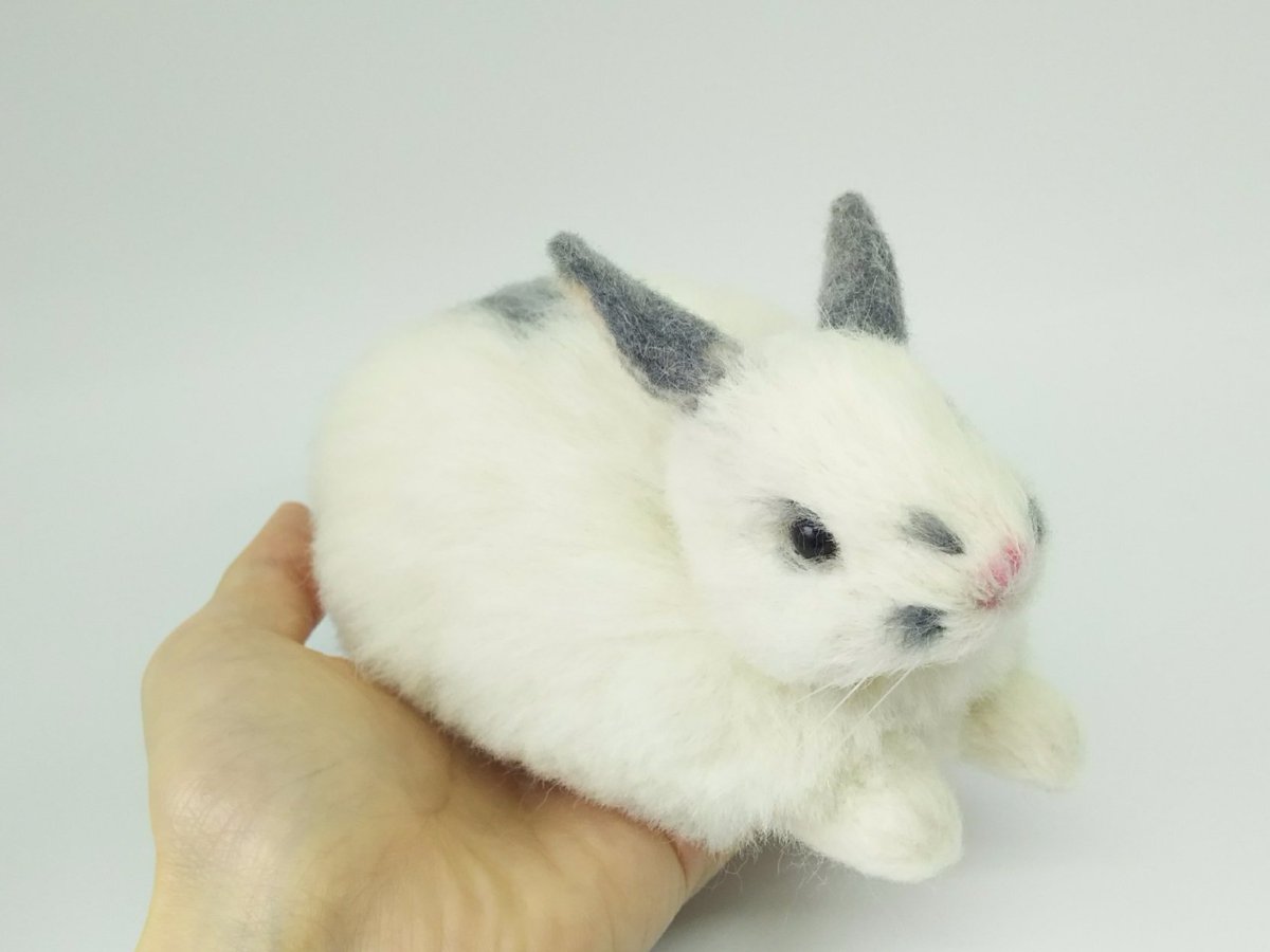 Haruma S Rabbit Auf Twitter おててに乗ります ホワイト グレーの赤ちゃんうさぎです うさぎ うさぎ好きさんと繋がりたい ネザーランドドワーフ 羊毛フェルト 羊毛フェルトうさぎ ハンドメイド もふもふ 可愛いは正義 一瞬でもリアルに見えたらrt