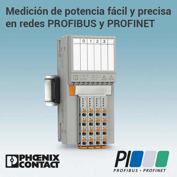 El sistema de E/S Axioline F de <a href="/PhoenixContactE/">Phoenix Contact ES</a> permite registrar datos de energía y potencia precisos en su red #PROFIBUS o #PROFINET. 
profibus.es/medicion-de-po…