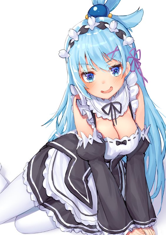 アクア(このすば) ,レム(リゼロ) 「盗んだメイド服でヒキニートをおちょくる駄女神さま?
#このすば 」|pen助のイラスト