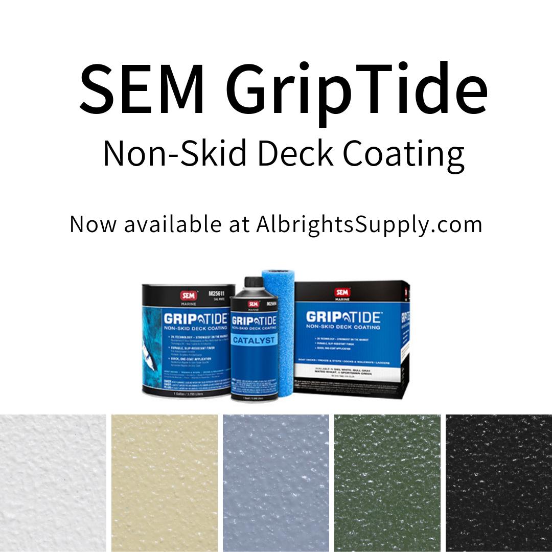 AlbrightsSupply's tweet photo. #SEM #GripTide is a two-component high quality urethane, grip-enhancing textured coating that provides a durable, protective finish for #boat #floors, boat #decks, and other #marine surfaces. https://t.co/BQ1Ms8Ecxp