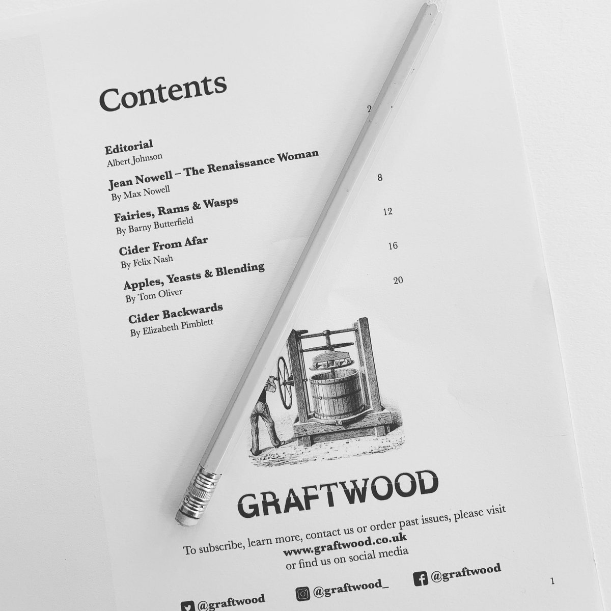 If you’ve subscribed to Graftwood here’s a glimpse of what to expect in issue 1

5 beautiful pieces, from 5 beautiful authors, each exploring the deeper meaning of cider & how it shapes our worlds.

Subscribe at graftwood.co.uk 
#ReThinkCider