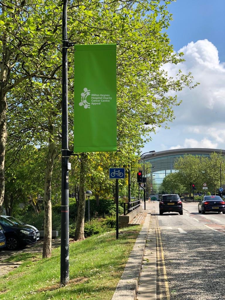 The banners are up! For the first time since the Rugby World Cup... as you walk outside of CMK Station, along Midsummer Blvd or Intu you will see our lamppost banners! Great work  <a href="/MK21Digital/">MK21</a> @Ringway_MK <a href="/mkcouncil/">Milton Keynes City Council</a> <a href="/My_MiltonKeynes/">MyMiltonKeynes</a> @mkhcharity #MKSoapbox