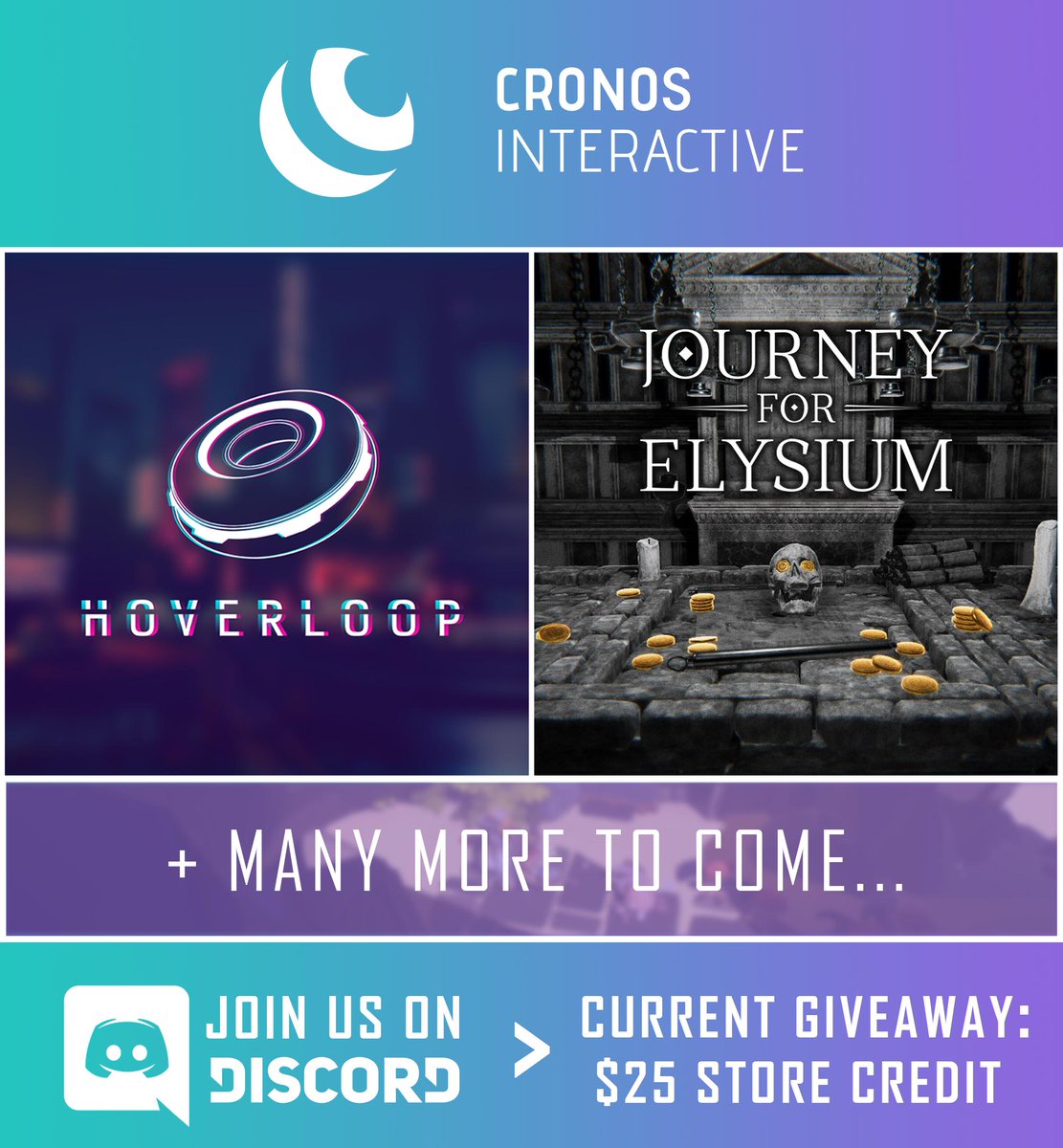 CronosInteractv's tweet photo. We're currently hosting a #GiveAway for $25 on the platform of your choice: #Steam, #Xbox, #Playstation, #Nintendo... You name it!
Join our Discord and enter: https://t.co/kXpBfwaWMW
---
+ Be sure to stick around for news on our awesome upcoming games! https://t.co/XXXMLfAF1b