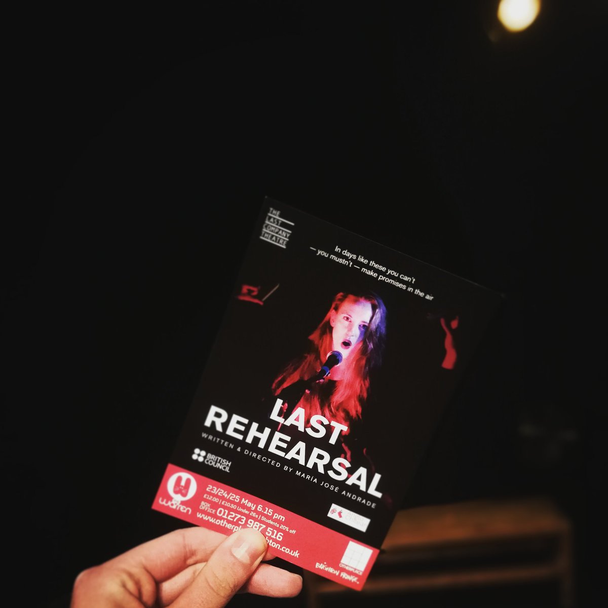 It's the Last rehearsal of Last Rehearsal, so here's the poster for Last Rehearsal. If anyone's around this weekend come check us out <a href="/WarrenTheatre/">warrentheatre</a>. Tickets selling fast! 
.
#LastRehearsal #Brighton #BrightonFringe #Fringe #Theatre #SpokenWord #NewWriting #Play #Lastception