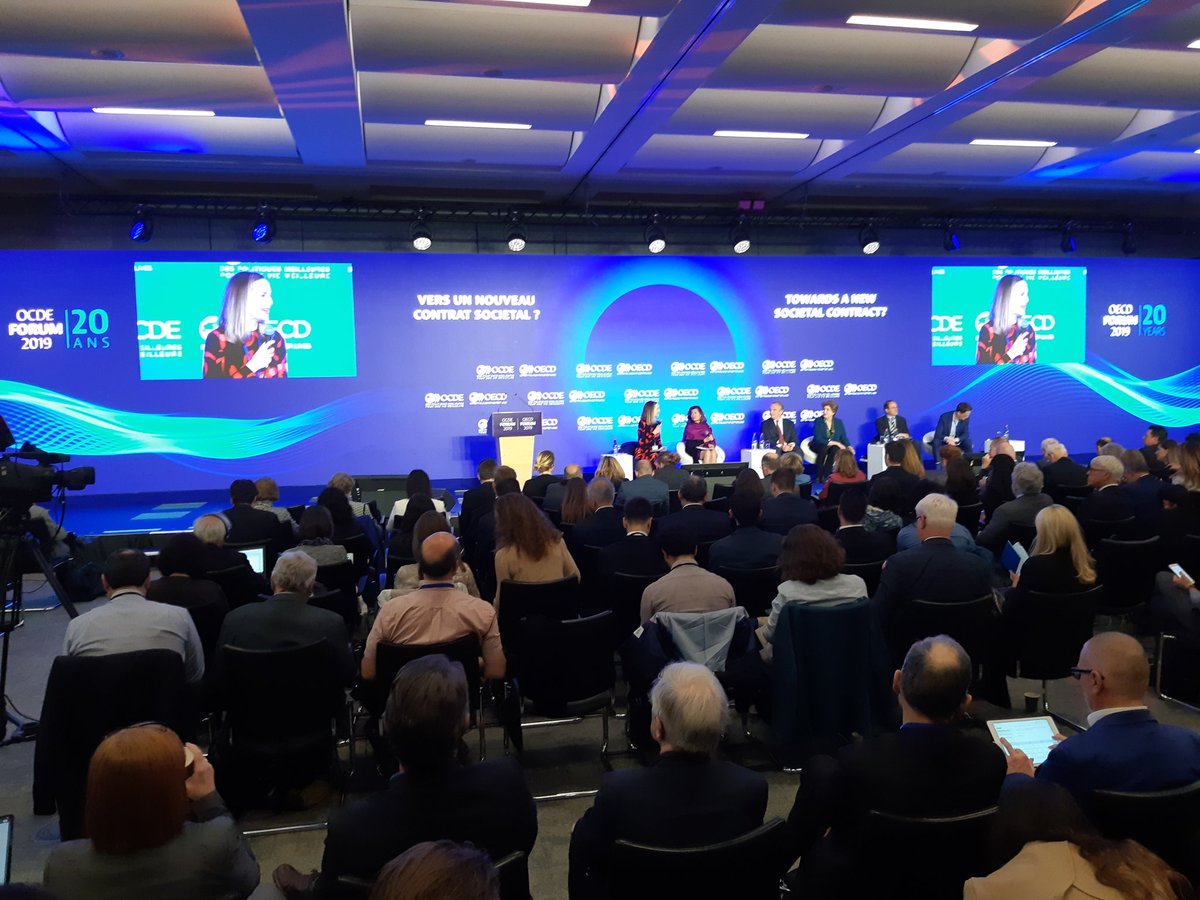halftermeyer's tweet image. #OECDforum Towards a new societal contract?
Blown away by the level of the discussion: panelists underlined the challenges of shrinking middle-class, the need for better education with skills to work with #AI plus universal retirement savings. #BetterLifeIndex #GlobalEconomy
