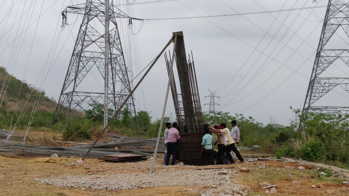 OPTCL_Odisha's tweet photo. Secretary Energy Sri Hemant Sharma,IAS visits one critical location at Chandaka where permanent restoration work has been started.@CMO_Odisha #faniupdates https://t.co/cdPdC8P0AA