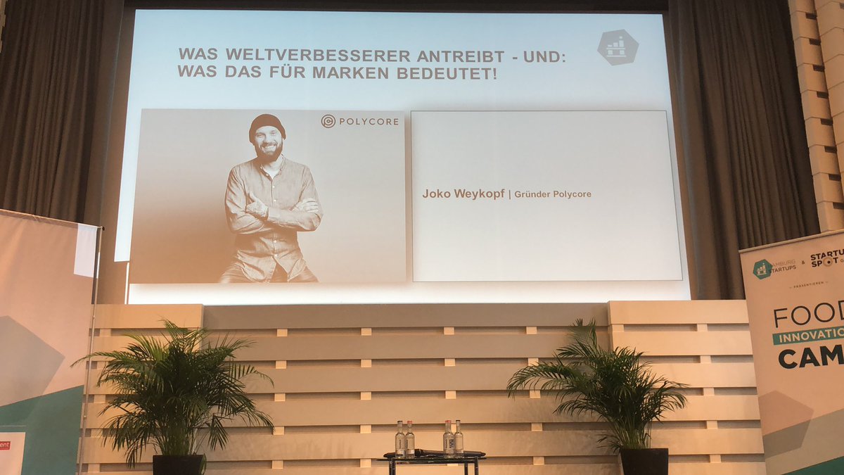 HHStartups's tweet photo. Was tust du für eine bessere Welt? Diese Frage hat Polycore KosumentInnen gefragt. Die interessanten Antworten stellt Gründer Joko Weykopf jetzt exklusiv in seinem Vortrag im Albert-Schäfer-Saal vor: „Was #Weltverbesserer antreibt – und: Was das für #Marken bedeutet!“ #FIC2019 https://t.co/7psCSVxeX5