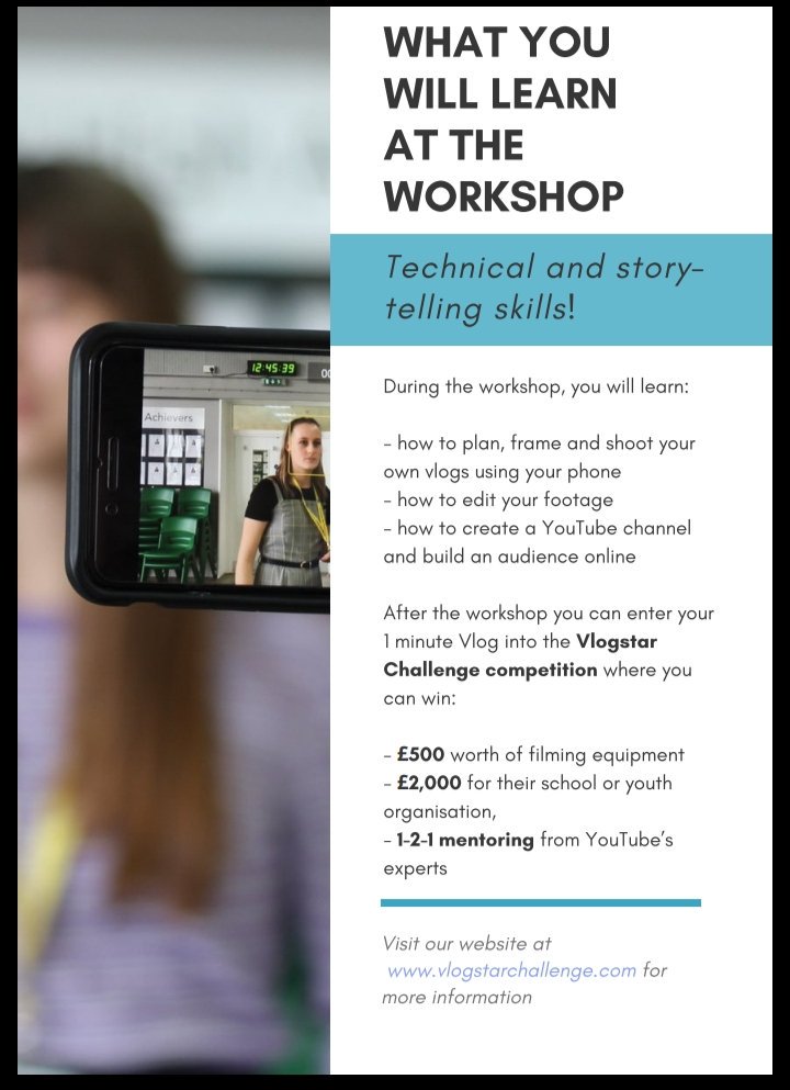 YIExcellence's tweet photo. You could also win £££ of equipment and maybe become the Vlogstar Challenge winner 💫 https://t.co/DDJhYd7lS2