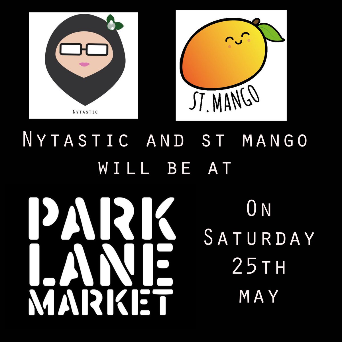 Nytastic's tweet photo. I’ll be @ParkLaneMarket this Saturday along with the amazing @Stmango1 and her sweety inspired jewellery! (Check out her work) come along and see this small wee market! Pass along the message :) #parklanemarket #parklanemarket2019 #market #marketstalls #marketstallholder https://t.co/iAIwvTNeq7