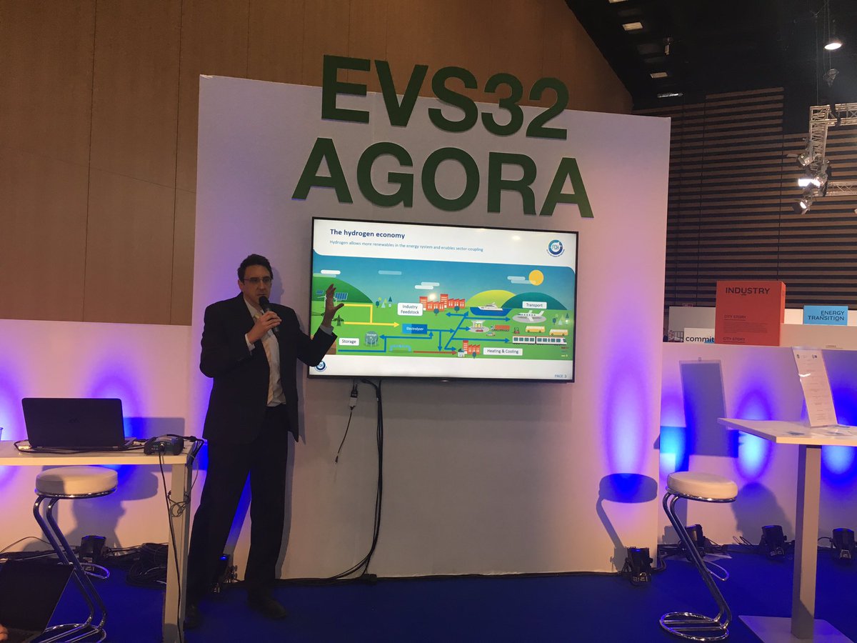 Starting out our #Hydrogen Sessions with a presentation of our study on on a Hydrogen Roadmap for Europe: fidn out how hydrogen allows more #renewables in the #energy system and enables sector coupling #EVS32