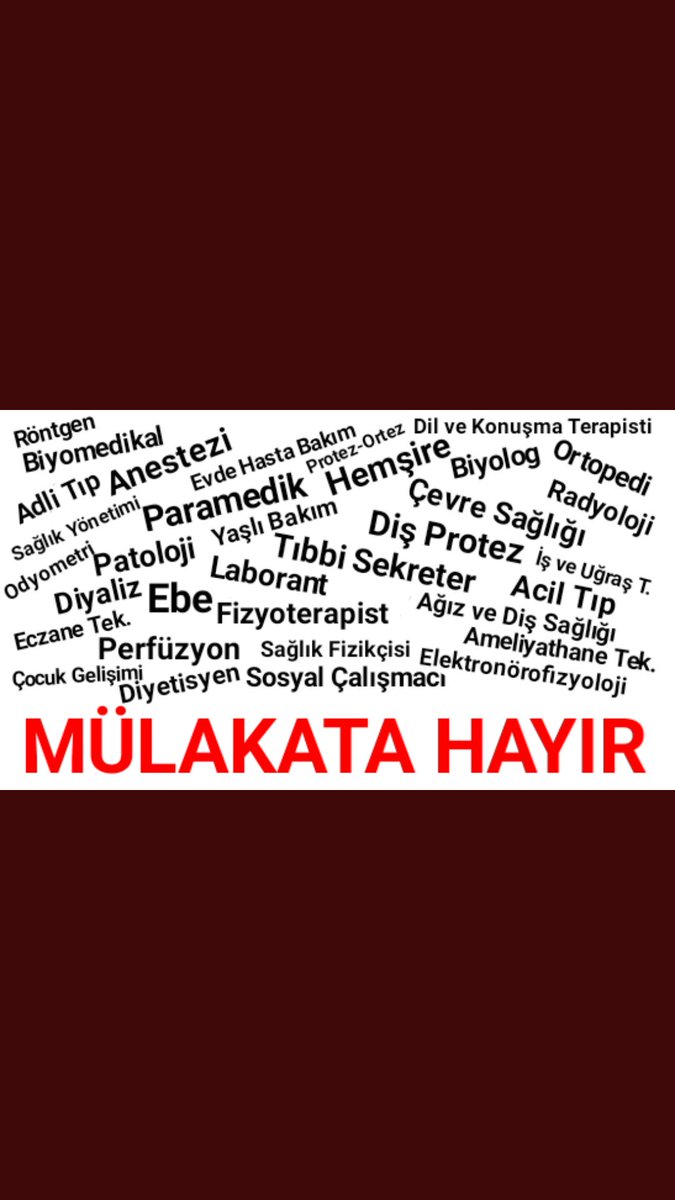39 branş olarak biriz ve mülakata karşıyız !!#SağlıkçılarMülakataKarşı