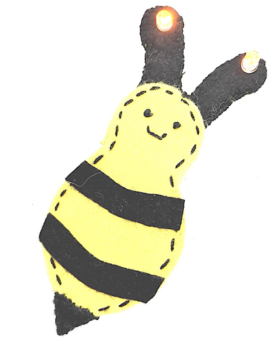 #WorldBeeDay
Make everyone aware of the bees.  E- textile brooch from <a href="/Lightstitches/">Light Stitches</a>