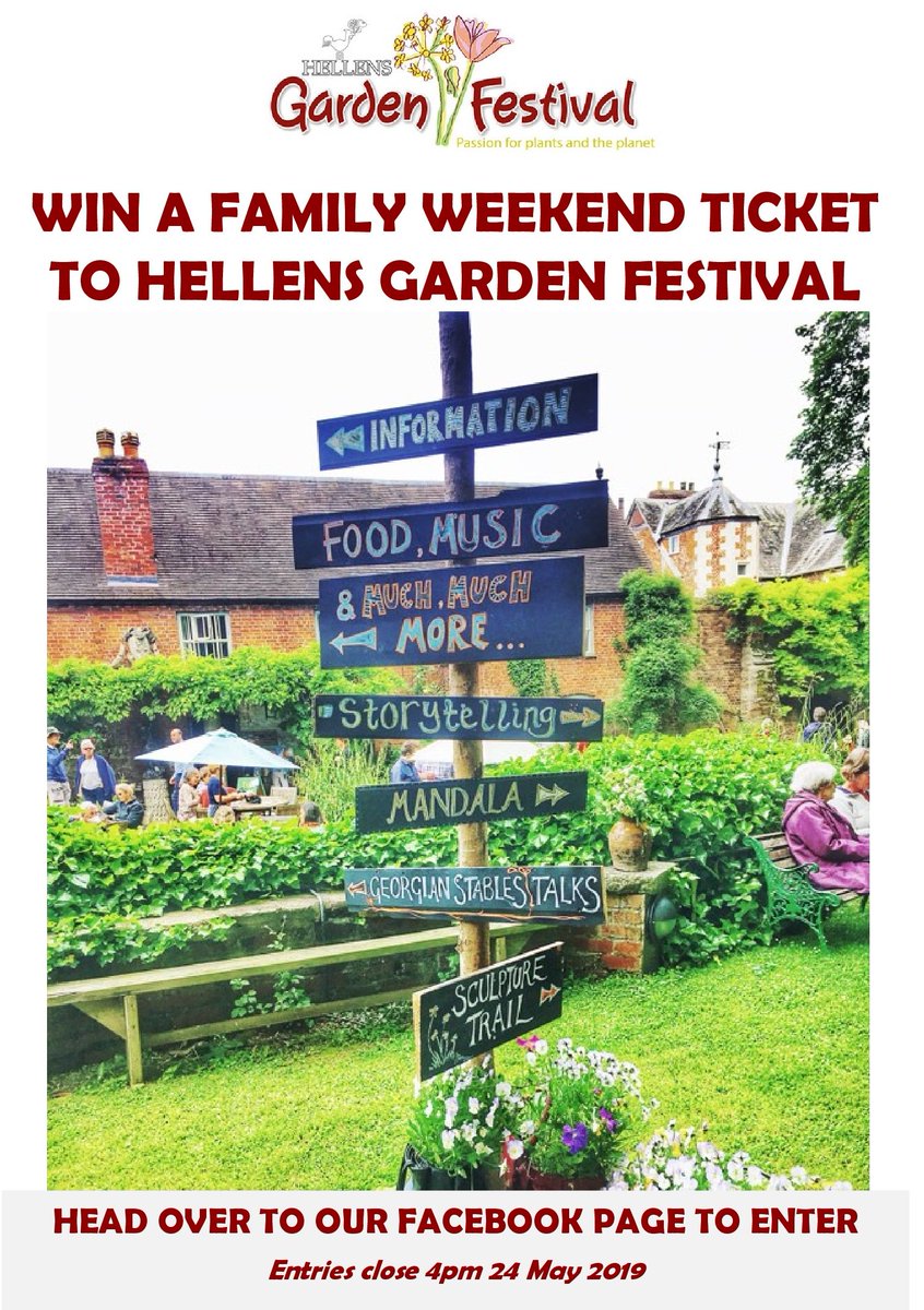 Win a Family Weekend Ticket for 2 adults and up to 4 children to our fabulous summer festival #HerefordHour

HEAD OVER TO OUR FACEBOOK PAGE TO ENTER
facebook.com/gardenfestival…

Entries close 4pm on Friday 24th May 2019