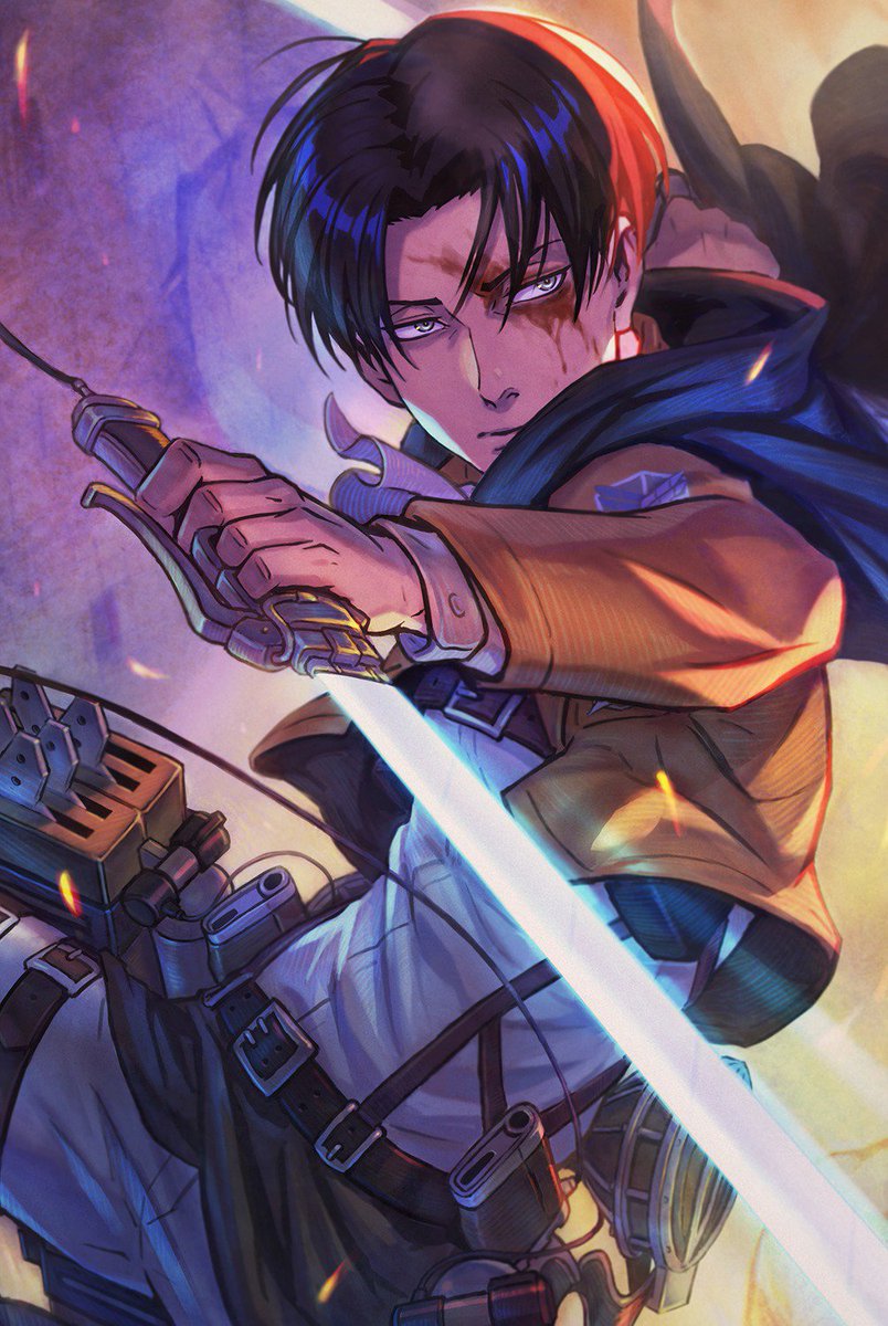 塗 和也 Kazuya Nuri アニメ 進撃の巨人 の応援絵を描かせていただきましたっ 大好きなリヴァイ 兵長です 小柄ながらも絶大なポテンシャルを秘めたアスリートのようにしなる肉体をイメージしました 全体画は公式ツイートにて せっかくの機会なので3