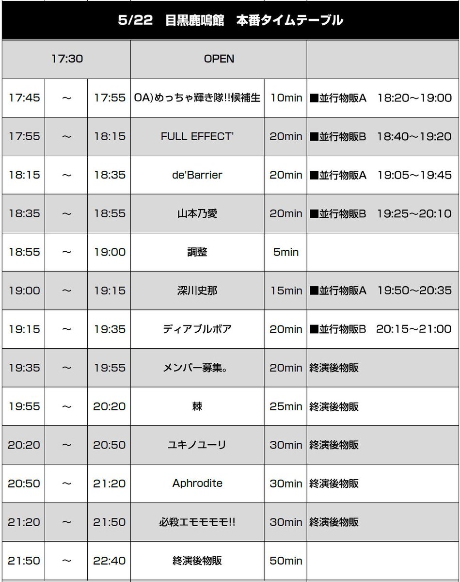 de_barrier's tweet photo. 【デバリアライブ情報】
5/22(水)@目黒鹿鳴館
「初恋タイガ→Vol.10」
前売¥2400/当日¥2900(+1D)
※START前入場で¥1900
OPEN17:30/START17:45
出演18:15~
物販19:05~
ご予約はDMまでお待ちしております!!
#アイドル
#デバリア
#deBarrier https://t.co/XFOtKnPfUs