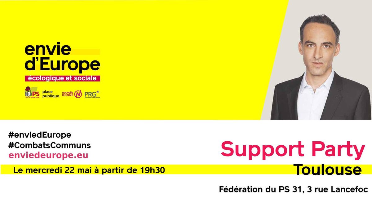 socialistes31's tweet photo. Venez supporter notre tête de liste @enviedeurope, @rglucks1, au débat télévisé dans l’émission politique sur France du 22 mai 2019.
19h30 - Formation sur les réseaux sociaux
20h30 - Support Party
#enviedEurope #CombatsCommuns #supportparty https://t.co/7XbFfdH4Up