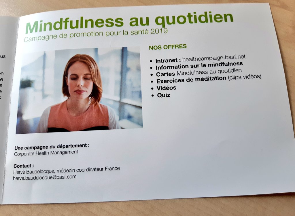 Merci à Rose pour l'animation de latelier relatif au #mindfulnessenpleineconscience lors des #Globalsafetydays2019.