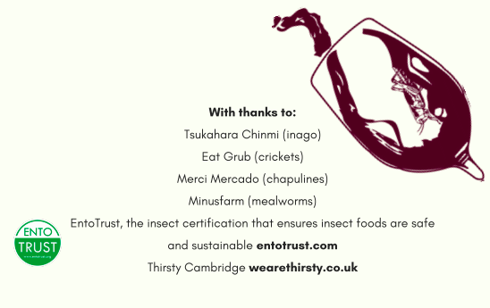 We're about to start getting ready for this <a href="/InsectsAndWine/">Insects & Wine</a> event at <a href="/DarwinCollege/">Darwin College</a> tonight!

Looking forward to showing off insects from <a href="/mercimercadoUS/">Merci Mercado</a> <a href="/MinusFarm/">MinusFarm</a> @eatgrubofficial &amp; 塚原珍味 ...