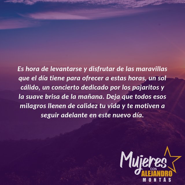 AMontasRD's tweet photo. Es hora de levantarse y disfrutar de las maravillas que el día tiene para ofrecer a estas horas, un sol cálido, un concierto dedicado por los pajaritos y la suave brisa de la mañana. ¡Feliz día!
#MujeresConAlejandro
#MujeresConAM https://t.co/uN9p1aOtIy