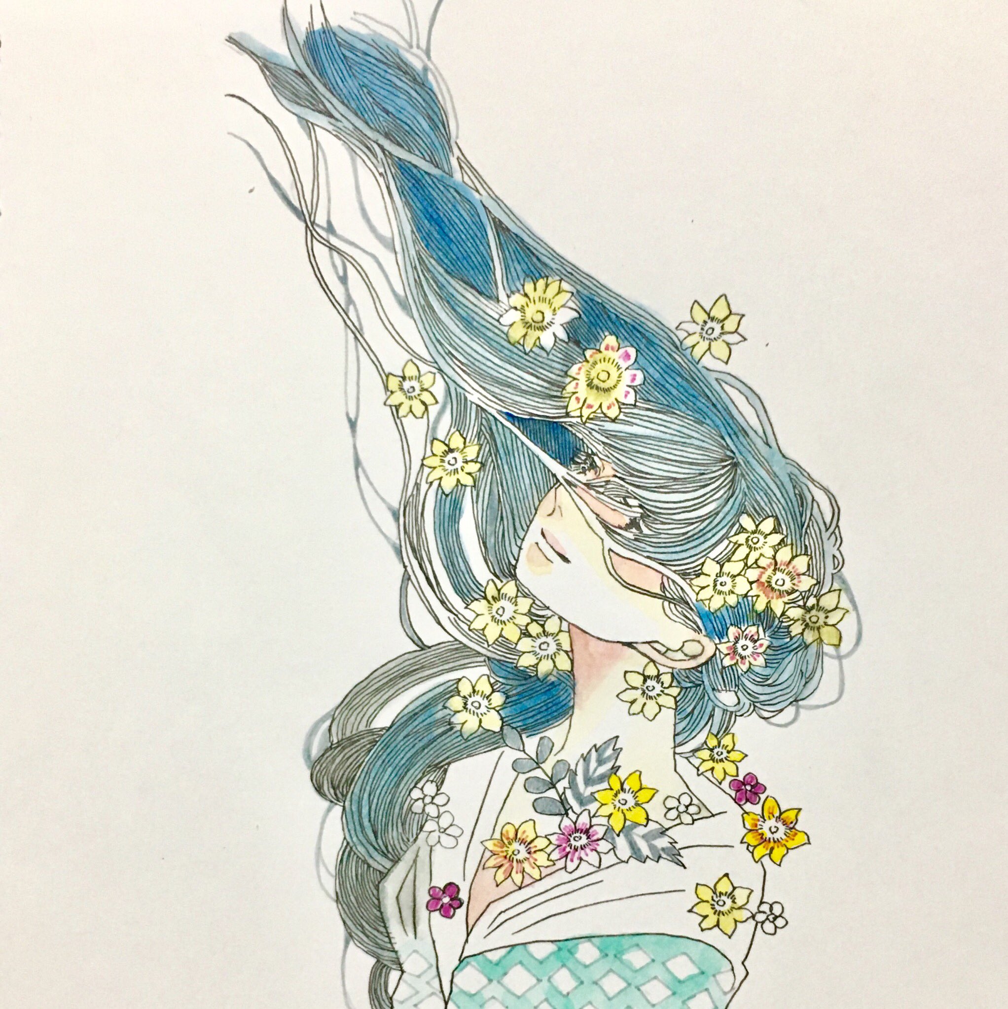 さざはら 充電中 カラー難しい 有名になりたい Drawing 花 Flower イラスト王国 イラストレーター T Co Spybxsy0jo Twitter